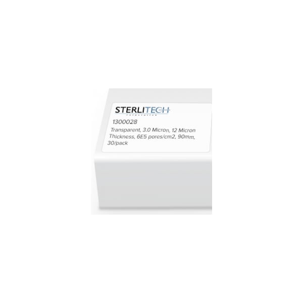PETE Membrane Filters, Transparent, 3.0um, 90mm, PK30